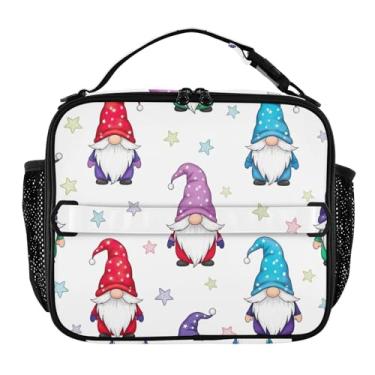 Imagem de Lancheira colorida Gnomos St para mulheres, meninas, lancheira com alça de ombro, masculina, infantil, lancheira para trabalho, adultos, estampa animal, bolsa térmica