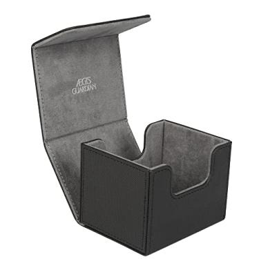 Imagem de AEGIS GUARDIAN Deck Game Box Leather Commander Deck Box para CCG TCG comporta mais de 100 cartas de manga para baralho de cartas colecionáveis, cinza