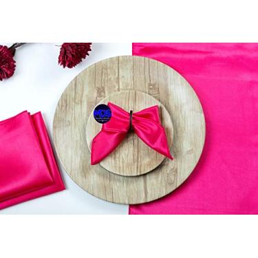 Imagem de Pacote de 100 guardanapos de mesa de cetim para casamento 50,8 x 50,8 cm de cetim para serviço pesado ou lenço de mesa para banquete de casamento, decoração de festas de casa – branco 50 Magenta