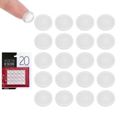 Imagem de Kit C/80 Protetor de Silicone Anti Impacto 1x1cm | Adesivo Amortecedor Transparente | Evita Risco, Barulho e Batidas | Para Móveis, Portas, Gavetas e Eletros