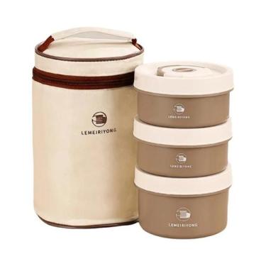 Imagem de Conjunto De Marmitas Empilháveis De Aço Inoxidável Isoladas Portáteis 