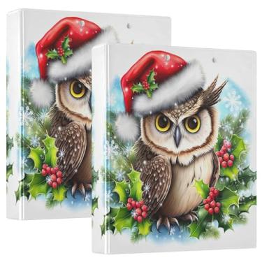 Imagem de 3 anéis de azevinho de Natal com 3 argolas de 3 cm comporta 200 folhas, 3 pastas de anéis, fichário de apresentação de anel redondo, 31,5 x 27 x 6 cm, pacote com 2