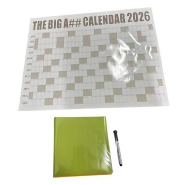 Imagem de KAIYUEMAOYI Calendário de Parede 2026 com Caneta E Adesivos - Planejador Anual de 12 Meses - Janeiro a Dezembro de 2026 - Ideal para a Academia, CafÉ