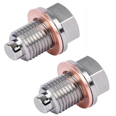 Imagem de 2 peças M14x1,5 carro universal motor magnético dreno óleo plugue parafuso porca parafuso reservatórios
