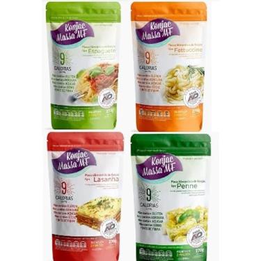 Imagem de Kit 04 Konjac Massas Tipo Espaguete,Fettuccine,Lasanha,Penne de 270g