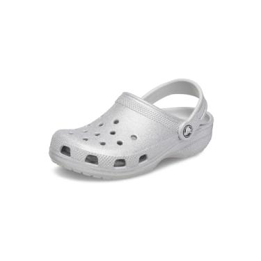 Imagem de Sandália crocs classic clog glitter infantil silver glitter