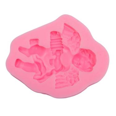 Imagem de Molde de silicone para projetos de resina de sabão de cozimento artesanal, com design de asa de anjo rosa, ferramenta antiaderente flexível