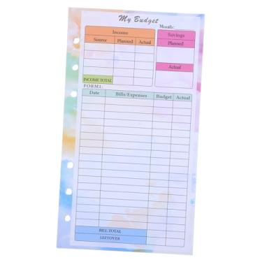 Imagem de Veemoon Agenda de orçamento A6 insere 14 folhas mensais semanais para fichário e 6 anéis para organização e orçamento de envelopes de dinheiro