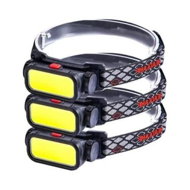 Imagem de Lanterna De Cabeça LED Recarregável 4 Modos USB À Prova D'Água Luz Ver