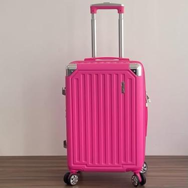 Imagem de Mala de Bordo ABS 10kg 17” a 21” Polegadas Mala de Viagem com Rodinhas 360° Cadeado Código (Pink-20”(10KG) Modelo-DDD333)