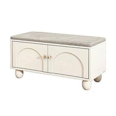 Imagem de Armários para sapatos com prateleiras para sapatos Banco de sapatos, banco armazenamento branco, organizador para entrada, corredor e quarto(60 * 34 * 45cm)