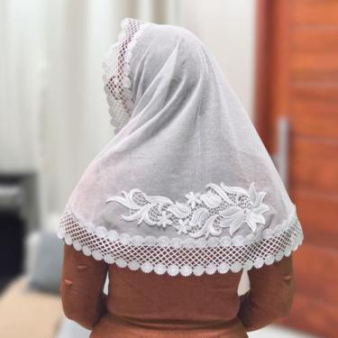 Imagem de Véu Ccb Congregação Cristã Com Aplique Floral (modelo Bruna) - Central