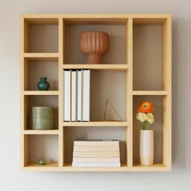 Imagem de Nicho Decorativa MDF Cru 90x90x18cm porta livros enfeites - SIXTEEN DE