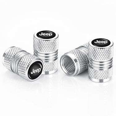 Imagem de YFX Tampa da haste da válvula de pneu para Jeep Grand Cherokee Wrangler Compass Renegade Patriot Grand Comander Vedação de anel de vedação de pneu resistente à corrosão tampas de válvula de pneu