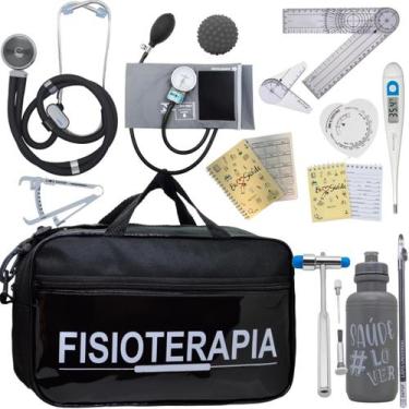 Imagem de Kit Bolsa Fisioterapia Acadêmico Goniômetro Martelo Buck Fita Antropom