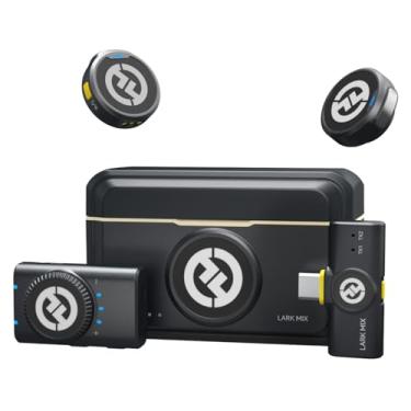 Imagem de Hollyland Lark M2 Microfone de Lapela Sem Fio, Mini Microfone 48kHz/24bit, Cancelamento de Ruído para Gravação e Transmissão, Compatível com iPhone/Camera/Android/PC(2TX+2RX+Estojo de Carregamento)