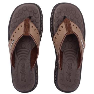 Imagem de Chinelo Anatômico Masculino Ortopédico Antistress em Couro - Pé Forte,