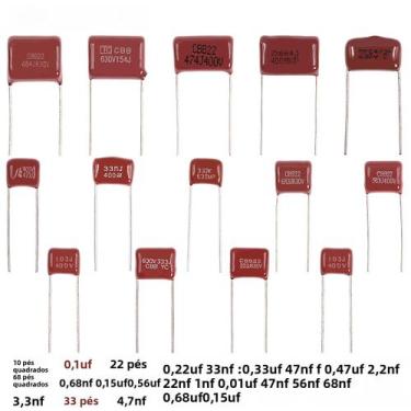 Imagem de Capacitores De Filme De Polipropileno Metalizado 20pcs 0.01uf 0.22uf 0
