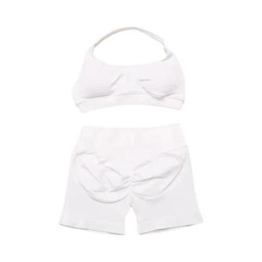 Imagem de Conjunto De Top E Shorts Sem Costura De Cintura Alta Para Academia, Ro