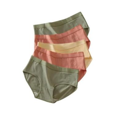 Imagem de Calcinhas De Algodão Femininas De Cintura Baixa 5PCS Lingerie Respiráv