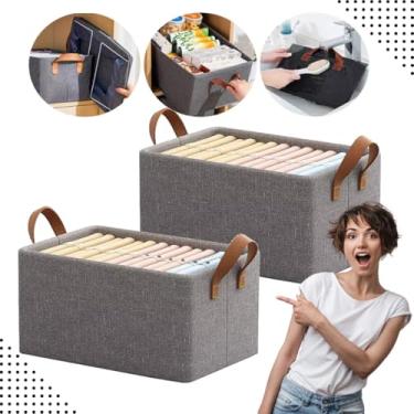 Imagem de Cesto Organizador Dobrável 25L com Alça – Caixa Multiuso para Guarda-Roupa, Gavetas, Armários, Lavanderia e Armazenamento de Brinquedos em Plástico Durável. (2)