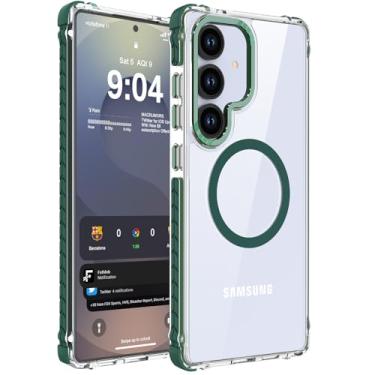 Imagem de DEERLAMN Capa magnética forte para Samsung Galaxy S24 Plus/S25 Plus de 6,7 polegadas, [compatível com Magsafe] [Proteção contra quedas de grau militar] Capa protetora transparente e fina à prova de