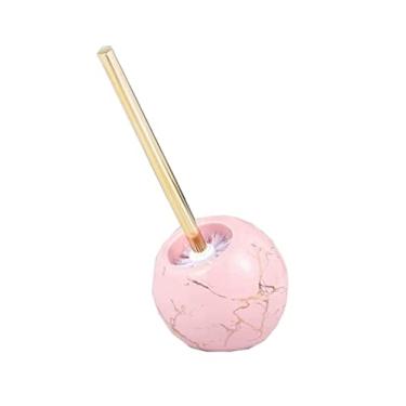 Imagem de Escova de vaso sanitário cerâmica cúpula escova de vaso sanitário e conjunto de suporte escova decorativa de vaso sanitário com alça longa para banheiro utensílios de banheiro (cor: preto, tamanho: 13