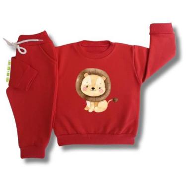 Imagem de Conjunto de Moletom Infantil Flanelado de Frio Unissex Roupa de Invern