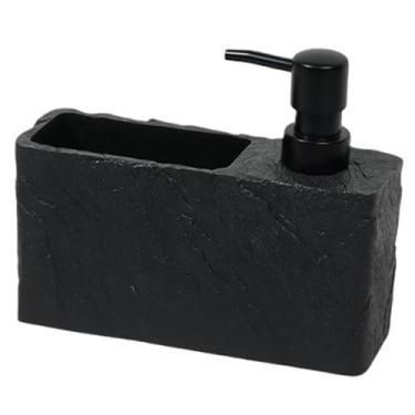 Imagem de SiaBiced Dispensador de Sabão com Bomba, Versátil, Fácil de Usar, com Suporte para Esponja, Organizador de Pia, para Lavatórios de Banheiro, Preto