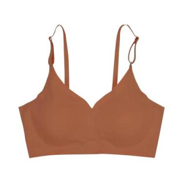 Imagem de Sutiã Sem Costura De Seda Gelada Para Mulheres, Top Cropped Básico Com