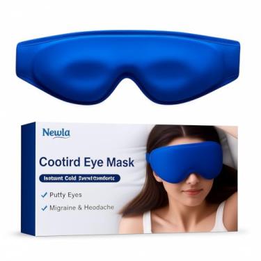 Imagem de Máscara ocular de gel refrescante atualizada para olhos inchados: design de cobertura total maior, alívio de resfriamento de gelo, compressa fria reutilizável para olheiras, bolsas oculares, fadiga e