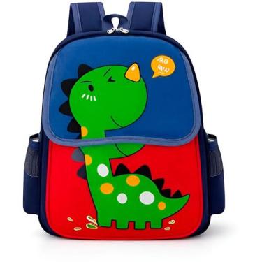 Imagem de Mochila Infantil Escolar de Costas Divertida Aulas Passeio Modelo:Azul