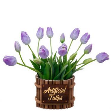 Imagem de ucky 15 peças de tulipas falsas roxas claras, flores artificiais, látex, tulipas de toque real, flores falsas para decoração, tulipas falsas, presentes para a mamãe