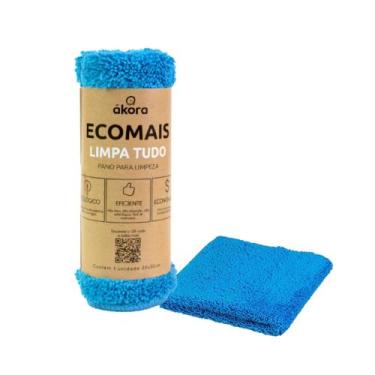 Imagem de Pano De Limpeza Microfibra Multiuso Limpa Tudo Fácil Ecomais, Azul
