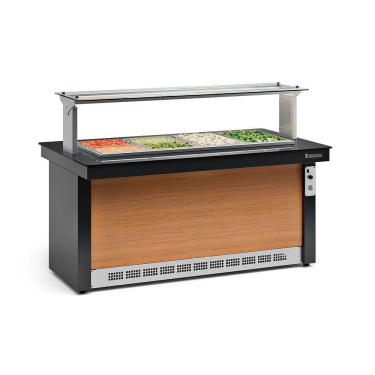 Imagem de Buffet Refrigerado 8 Cubas Gbrf175 Gelopar 8gns 220v Preto E Madeira