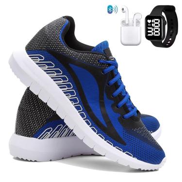 Imagem de Kit Tênis de Academia e Corrida Masculino Esporte Super Leve com Relógio e fone-Masculino