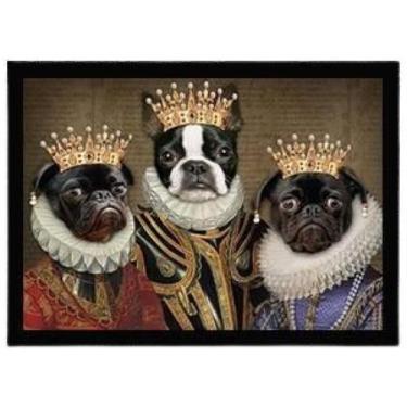 Imagem de Quadro Decorativo Cães Da Realeza Com Vidro 24X18Cm - Quadros On-Line