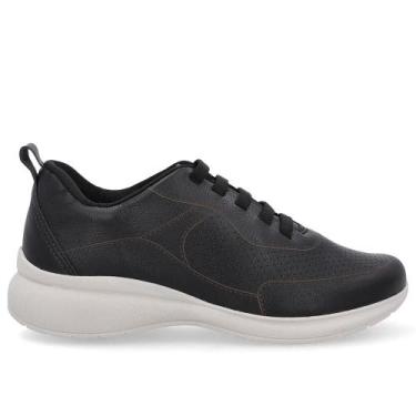 Imagem de Tenis usaflex couro casual ref ud01002 feminino, 38, Preto