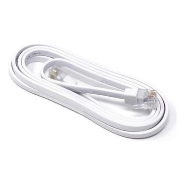 Imagem de Cabo De Rede Exbom Rj45 Ethernet Flat Branco 5 Metros