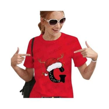 Imagem de Camiseta Feminina Com Alfabeto De Natal, Presente De Feliz Natal, Cami