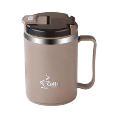 Imagem de Caneca Térmica De Aço Inoxidável Com Dupla Camada E Colher, Copo Térmi