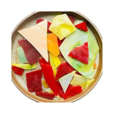 Imagem de 100g De Pastilhas De Mosaico De Vidro Manchado Para DIY, Quebra-Cabeça