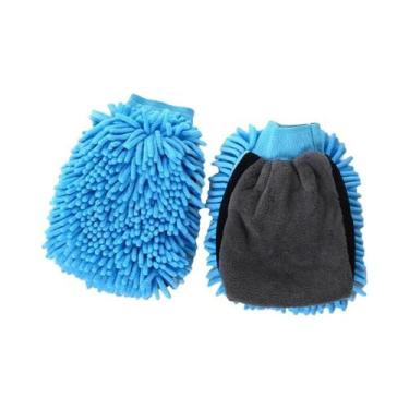 Imagem de Luva De Lavagem Automotiva De Chenille Coral Macia Antirriscos Multifu