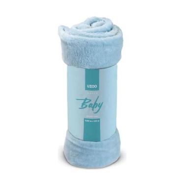 Imagem de Manta Soft De Microfibra Para Bebês 90x110cm - Azul - UZOO, Manta Baby