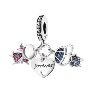 Imagem de Pingentes De Prata Para Casais, Meninos E Meninas, Com Zircônias, Para