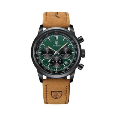 Imagem de Relógio Masculino À Prova d'Água Em Couro POEDAGAR Com Luz Noturna Ava