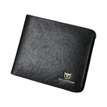 Imagem de Carteira Masculina De Couro Genuíno Grande Capacidade Multifuncional C