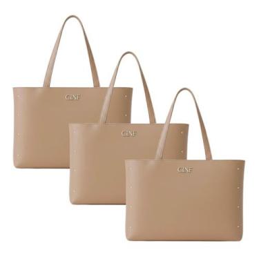 Imagem de Bolsa Sacola Grande Kit Com 3 Peças Universitária De Ombro - CINF, Amê