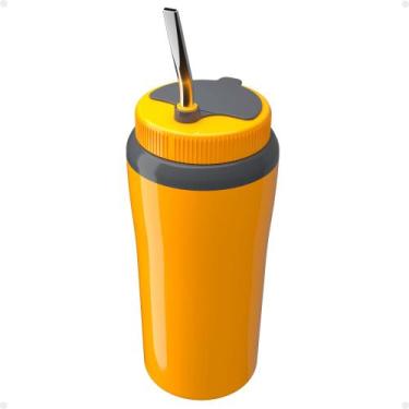 Imagem de Copo Térmico Tereré 650ml Com Tampa e Bomba Canudo Inox - Unitermi, AM