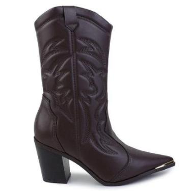 Imagem de Bota Feminina Vizzano Western Marrom Café - 3113.101-Feminino